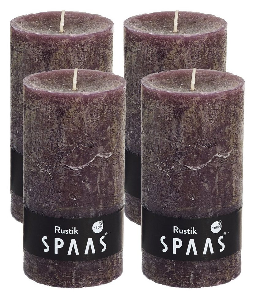 Spaas Stumpenkerze Rustikale Stumpen Kerze 68/130 mm - 11 Farben - Vorteilspack (Rustikal Stumpen Kerze in Vorteilpackung, Schönes Geschenk für Weihnachten), Rustikale Optik von Spaas