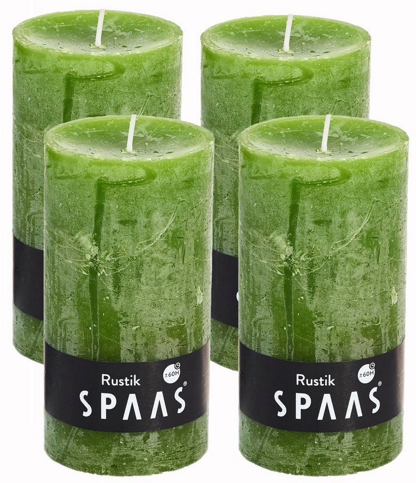 Spaas Stumpenkerze Rustikale Stumpen Kerze 68/130 mm - 11 Farben - Vorteilspack (Rustikal Stumpen Kerze in Vorteilpackung, Schönes Geschenk für Weihnachten), Rustikale Optik von Spaas