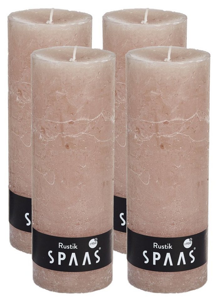 Spaas Stumpenkerze Rustikale Stumpen Kerze 68/190 mm - 9 Farben - Vorteilspack (Rustikal Stumpen Kerze in Vorteilpackung, Schönes Geschenk für Weihnachten), Rustikale Optik von Spaas