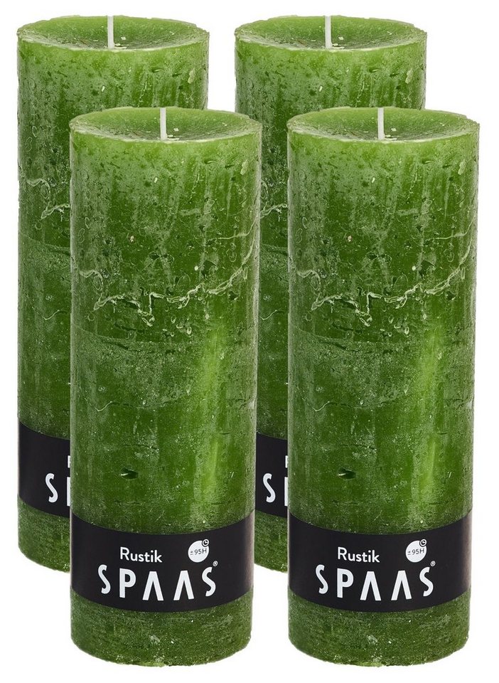 Spaas Stumpenkerze Rustikale Stumpen Kerze 68/190 mm - 9 Farben - Vorteilspack (Rustikal Stumpen Kerze in Vorteilpackung, Schönes Geschenk für Weihnachten), Rustikale Optik von Spaas