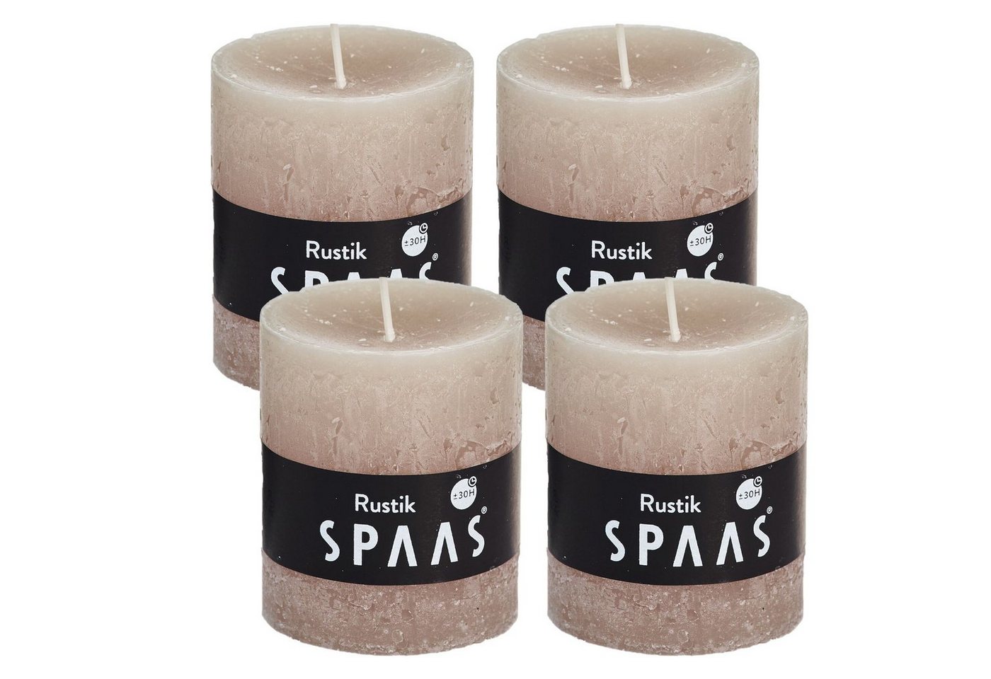 Spaas Stumpenkerze Rustikale Stumpen Kerze 68/80 mm - 9 Farben - Vorteilspack (Rustikal Stumpen Kerze in Vorteilpackung, Schönes Geschenk für Weihnachten), Rustikale Optik von Spaas