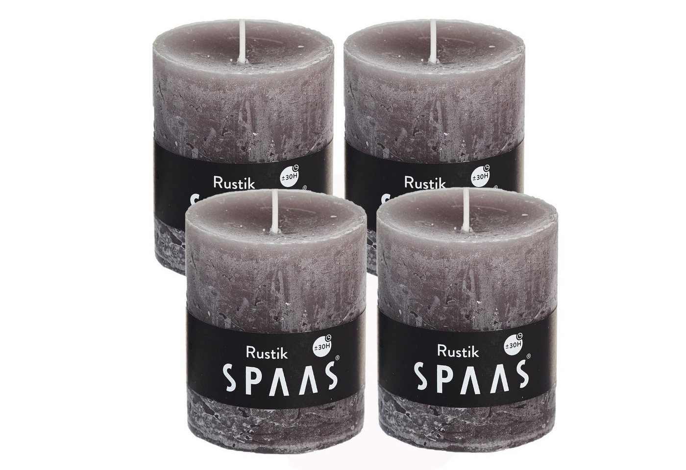 Spaas Stumpenkerze Rustikale Stumpen Kerze 68/80 mm - 9 Farben - Vorteilspack (Rustikal Stumpen Kerze in Vorteilpackung, Schönes Geschenk für Weihnachten), Rustikale Optik von Spaas