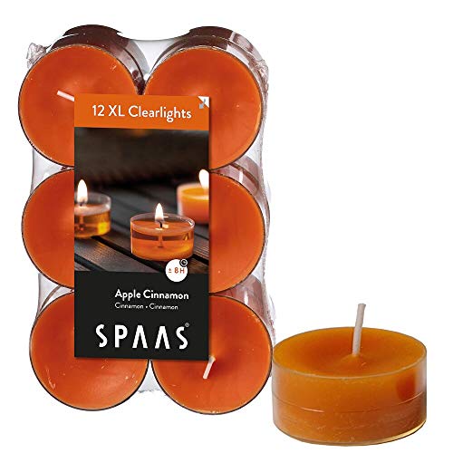 Spaas Teelichter, Paraffinwachs, Kunststoffbecher, Ingwer Orange, Apple cinnamon, 0392155.181, D 56 mm x H 21 mm von Spaas