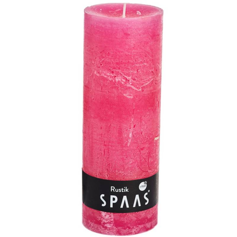 Stumpenkerze Fuchsia Rustic 19x7 cm von Spaas