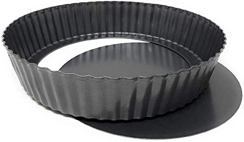 GF - Quicheform mit Hebeboden - Antihaftbeschichtung herausdrückbarer Hebeboden - Obstkuchenform und Backform mit Entfernbarem Antihaftbeschichtung - Schwarz - Ø 32 cm von Space Home