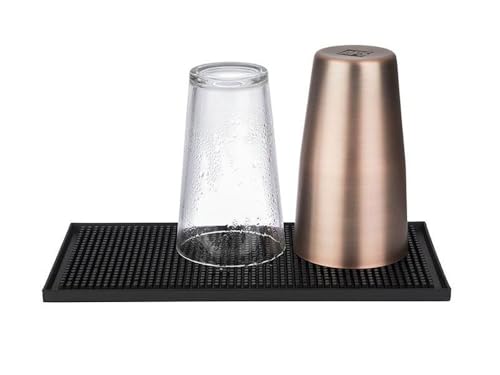 Space Home - Abtropfmatte Schwarz - Bar-Service-Matte für Cocktail-Barkeeper - Service-Matte für Bars, Theken und Kaffee - Silikon Trocknend Matte für Bar Club Küche Café - 30 x 15 cm von Space Home