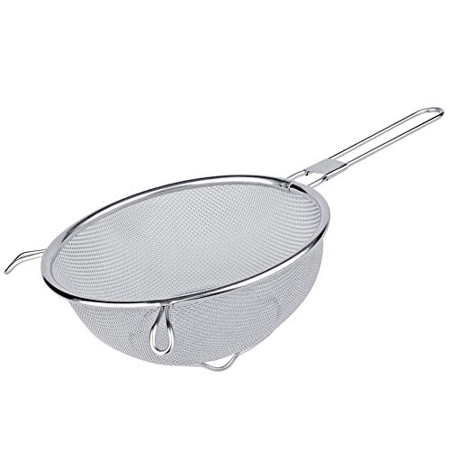 Space Home - Nudelsieb - Edelstahl Küchensieb - Abtropfsieb - Sieb mit Stabilem Griff - Feinmaschiger Seiher Perfekt zum Sieben, Abseihen, Abtropfen und Spülen von Gemüse, Pasta und Obst, Reis - 22 cm von Space Home