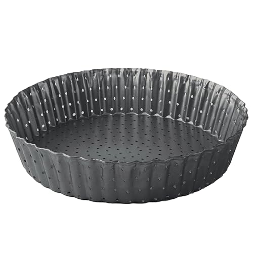 Space Home - Extra Hohe Quicheform - Tarteform mit Hebeboden aus Karbonstahl - Backform Rund - Tarteform - Quiche Formen mit Hebeboden Antihaftbeschichtung - Obstbodenform - Kuchenform - 28 cm von Space Home
