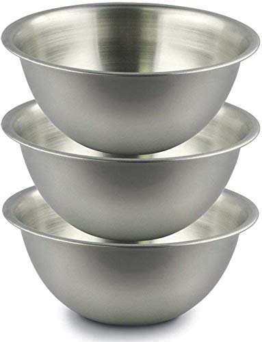 Menax - Küchenschüssel - Schüsselset 3 - Salatschüssel - Edelstahl - Silber - 3 Stück - Ø 21 cm von Menax
