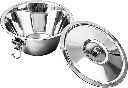 Space Home - Wasserbadform 22 cm - Puddingform mit Deckel - Förmchen für Pudding - Puddingformen zum Stürzen - Creme Brulee Schälchen, Souffle Förmchen - Edelstahl - 22 cm von Space Home