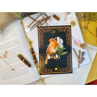 Rotkehlchen Vogel Postkarten Kunstdruck Set Karten Wanddekoration Schreibtisch Dekor Beobachten Floral Artprint von SpaceBirdCrafts