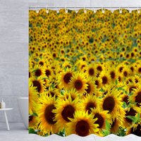 Sonnenblumen Duschvorhang Plant Shower Vorhang Blumen Zum Baden Mit 12 Haken von SpaceEmbellishment