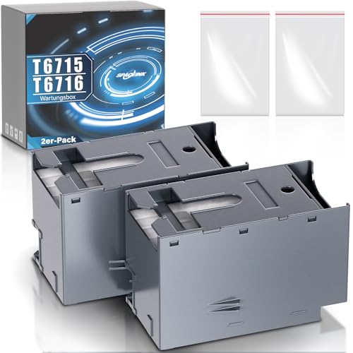 T6715 Wartungsbox (C13T671500) Kompatibel mit Epson Workforce WF-4720DWF WF-4725DWF WF-4730DTWF WF-4740DTWF WF-4825DWF, T6716 ​​Wartungsbox (C13T671600) für WF-C5710DWF (2er-Pack) von Spaceink