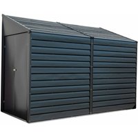 Spacemaker - Metall-Gerätehaus, Anlehngerätehaus '4 x 10', mit Doppel-Flügeltür, grau, 3,5 m² von Spacemaker