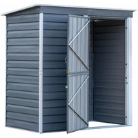 Metall-Gerätehaus 6 x 4 mit Schwingtür und Pultdach charcoal / cream 2,35 m² mit Stalltür - Spacemaker von Spacemaker