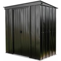 Metall-Gerätehaus 8 x 4 mit Doppel-Schiebetür und Pultdach onyx schwarz 3,02 m² - Spacemaker von Spacemaker