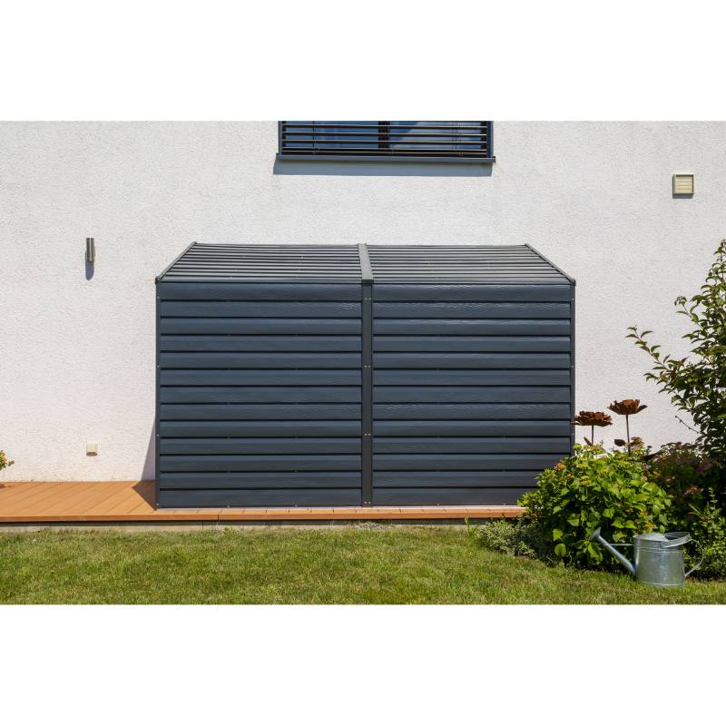 Spacemaker Anlehngerätehaus '4 x 10' grau Metall 124 x 295 x 208 cm von Spacemaker
