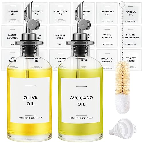 Spaceneat Ölflasche mit Ausgießer, Essig- & Ölspender Glas, Olivenöl Flasche mit Ausgießer, Essig und Ölflaschen Set, Ölflaschen zum Befüllen, Olive Oil Dispenser Oil Bottle, 2 Stück, Silber Spaceneat Ölflasche mit Ausgießer, Essig- & Ölspender Glas, Olivenöl Flasche mit Ausgießer, Essig und Ölflaschen Set, Ölflaschen zum Befüllen, Olive Oil Dispenser Oil Bottle, 2 Stück, Silber von Spaceneat