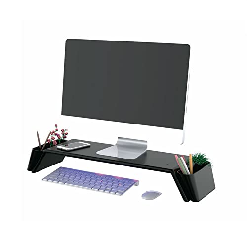 SPACETRONIK Monitorständer, Bildschirm Ständer, Unterbau Monitor, Stander fur PC Monitor Laptop bis 10kg, 48 x 22 cm (Induktion + USB + UV) von Spacetronik
