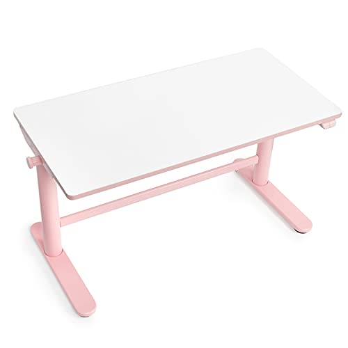 Spacetronik Kinderschreibtisch Elektrisch Höhenverstellbar 100x50 cm, Ergonomischer Kindertisch ab 6 Jahren, Tischhöhe 55–89 cm, 40 kg Belastbarkeit, Antikollisionssystem, Haken, Abgerundete Ecken von Spacetronik