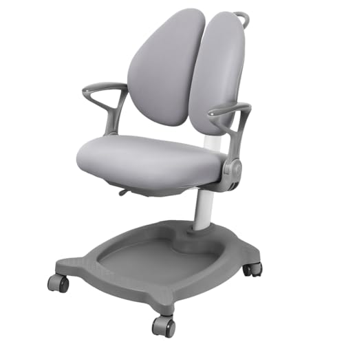 Spacetronik Ergonomischer Kinder Schreibtischstuhl, 110-180 cm Höhenverstellbarer Jungendstuhl mit Doppeltes Rückenlehnen, Verstellbare Armlehnen, 5 Rollen mit Sperrfunktion von Spacetronik