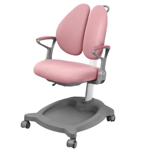 Spacetronik Ergonomischer Kinder Schreibtischstuhl, 110-180 cm Höhenverstellbarer Jungendstuhl mit Doppeltes Rückenlehnen, Verstellbare Armlehnen, 5 Rollen mit Sperrfunktion von Spacetronik