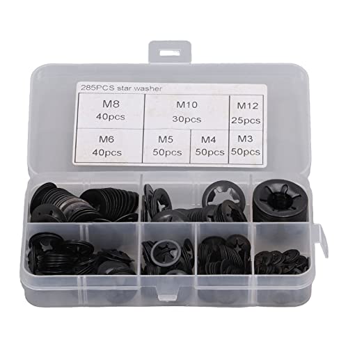285 Stück Innenzahn Aufsteck-Sicherungsscheiben Speed Clips Befestigungselemente Sortiment M3 M4 M5 M6 M8 M10 M12 Set Kit 285 Stück Innenzahn Aufsteck-Sicherungsscheiben Speed Clips Befestigungselemente Sortiment M3 M4 M5 M6 M8 M10 M12 Set Kit von Spacnana