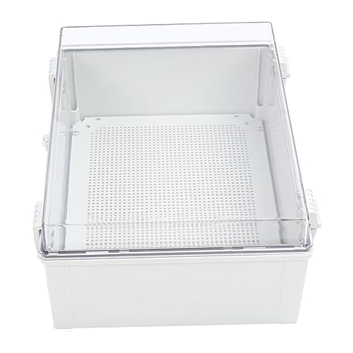 Spacnana 400 x 300 x 170 mm Elektrischer Anschlusskasten, ABS, IP66, Wasserdicht, Transparente Abdeckung, Outdoor-Elektrokasten, Verlängerungskabel-Abdeckung, Wetterfest von Spacnana