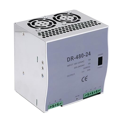 480 W AC/DC-Netzteil, Kaltgewalzter Stahl, PCB-Schaltkreisschutz, DIN-Schienenmontage, Kompakt und Leicht (24V-Ausgang) von Spacnana