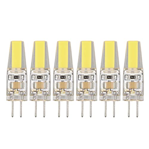6 Stück G4 LED COB Silica Gel Energiesparlampe 6W 500LM LED-Birne für Deckenwand-Tischlampe (Kaltes Weiß) von Spacnana