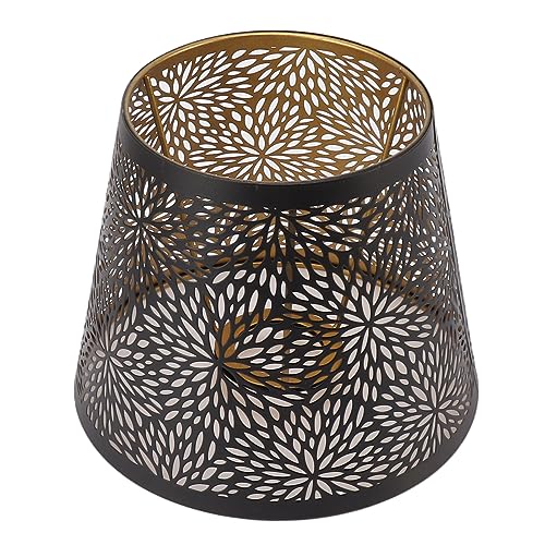 Ausgehöhlter Lampenschirm aus Eisen Im Waldbaum-Stil mit Goldenem Muster, Dekorative Abdeckung für Tisch-Wand-Deckenlampe – Schwarz von Spacnana