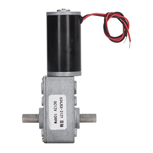 DC-Getriebemotor, Getriebemotor, Doppelwelle, DC 12 V, Selbsthemmende Geschwindigkeitsreduzierung, CW CCW-Schneckengetriebemotor, Steuerung (10RPM) von Spacnana