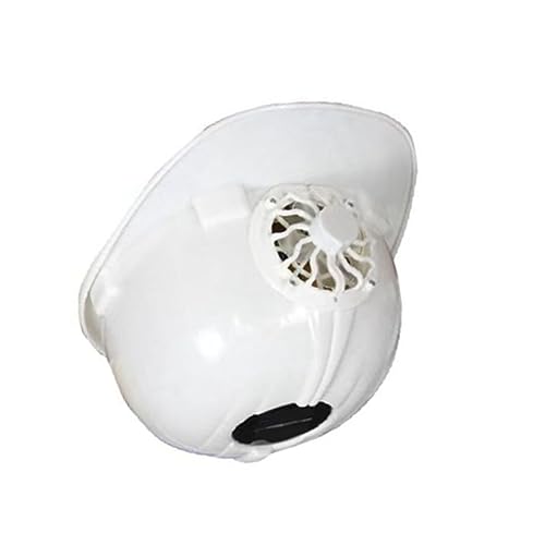 Frontkühlender, Solarbetriebener Helm mit Ventilator für die Baustelle, Atmungsaktiver Sonnenschutz (Weiss) von Spacnana