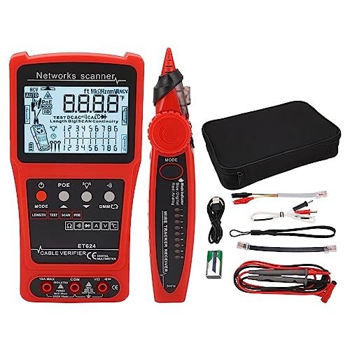 Kabeltester ET624 ABS Multifunktionaler Drahtsucher Drahtempfängerstift CAT5 CAT6 Digitaler Schaltkreisanalysator mit Batterie von Spacnana