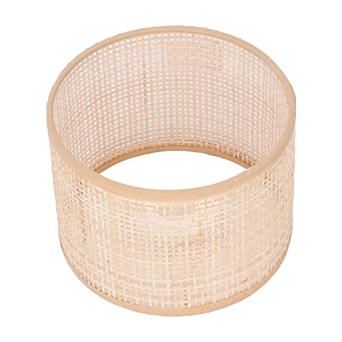 Spacnana Rattan-Hängelampenschirm, Rattan-Stehlampenschirm, Rattan-Lampenschirm, E27/E14 Dual-Use, Premium Rattan Handgewebt, Quadratisches Netz, Kronleuchter von Spacnana
