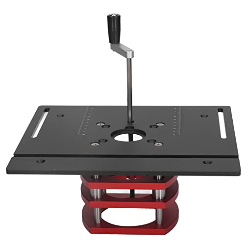 Router-Lift-System-Kit, Router-Hubtisch, Manuelles Heben, Router-Tischkreissägen-Einsatz, Grundplatte für Hochpräzise Holzbearbeitung (Schwarz) von Spacnana