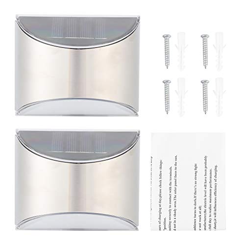Solar Step Lights 4Pcs SMD LED Outdoor Deck Zaun Treppe Weißlicht Edelstahl Wasserdichte Solarlandschaft von Spacnana
