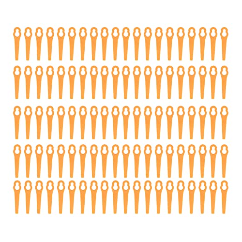 Spacnana 100 -teilige Kunststoffschneiderblätter, Schneidwerkzeuge mit Glänzenden Kanten für Rasenmäher (ORANGE) von Spacnana