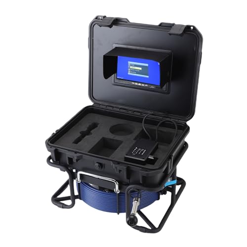 Spacnana 1080p Abwasserkontrollkamera, 100 -Fuß -Rohrendoskop 7in IPS Bildschirm DVR Recorder 6 LED -Leuchten 110 ° Ansichtwinkel (EU-Stecker) von Spacnana