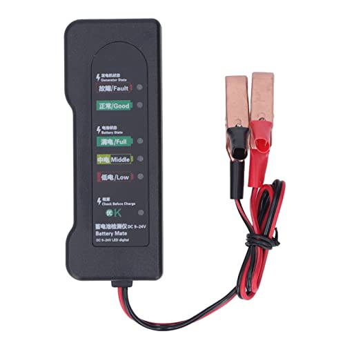 Spacnana 12 -V -LED -Display -Batterie -Tester, Auto -Batterie -Lasttester 6 LED -Bildschirm Generator 9 Bis 24 V Spannungsmessung mit Clips Spacnana 12 -V -LED -Display -Batterie -Tester, Auto -Batterie -Lasttester 6 LED -Bildschirm Generator 9 Bis 24 V Spannungsmessung mit Clips von Spacnana