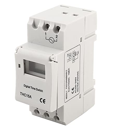 Spacnana 20A THC15A Digital Programmierbarer Timerschalter für DIN Rail mit Allzweckzeit 7 Tagen Timer -Schalter für Streetlight von Spacnana