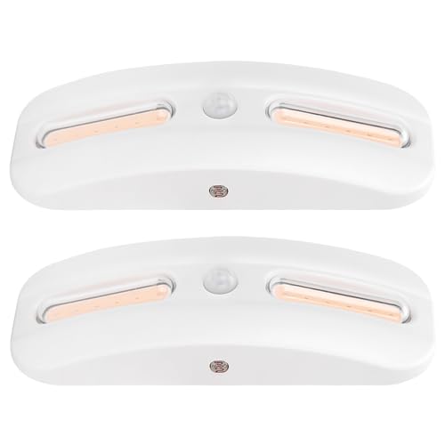Spacnana 2COB -LED -Nachtlicht mit Menschlicher Körperinduktion USB Wiederaufladbar für Garderobe, Schranklampe, Bücherregal (Weißes Licht + lila Licht) von Spacnana