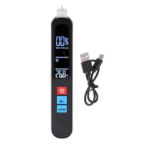Spacnana 3 Phase -Rotationstesterspannungsdetektor 6 Ranges -Spannungstester mit 3 Warnmodi mit LCD -Anzeige und Wiederaufladbarem von Spacnana