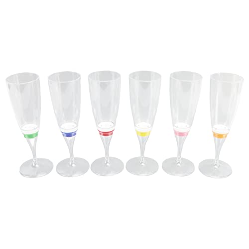 Spacnana 6-teiliges LED-Leucht-Cocktailglas Ps Ktv Kelch-Glüh-Set, Kreative Trinkgläser, Gläser, Sektglas, Ktv-Weinglas mit Leuchtendem Becher, Cocktail-Trinkgeschirr Zum Leuchten von Spacnana