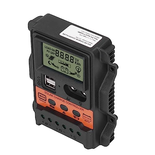 Spacnana Auto Solar Ladungscontroller Smart LCD -Panel Ladegerät 2 USB -Ausgang PWM Regler 12V 24V für das Home Solar Panel System (20A) von Spacnana
