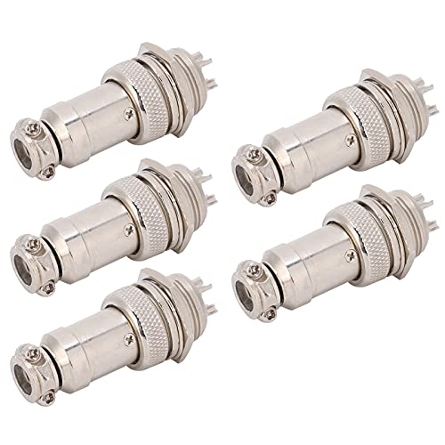 Spacnana Aviation Stecker Schwarz Isolierung für Luftfahrtraum nach Telekommunikation GX16 16mm 450 V (5pol) von Spacnana