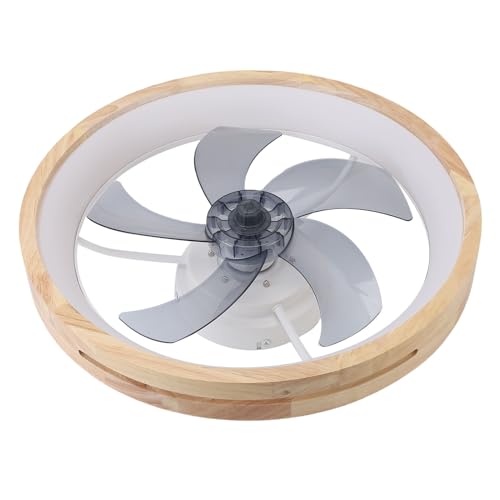 Spacnana Deckenventilator mit Leichter, Moderner Holzverkleidungs ​​-LED -LED -Lüfterlicht, 6 Windgeschwindigkeiten mit Fernbedienung für Schlafzimmer von Spacnana