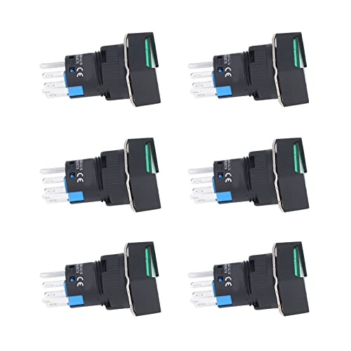 Spacnana Druckknopfschalter Momentaner Selbstverriegelung 25 Pcs Quadrat mit Light -Set -Kit für Home Geräte und Installation Absbrass (GREEN) von Spacnana