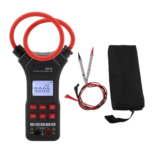 Spacnana Flexibler Klemmmessgerät AC Elektrische Tester Digitales Amperemeter mit Taschenlampendatenspeicher für Schmale Dichte Kabelbereiche 0MA-10000A AC0.1V-750V DC0.1V-1000V 0-2000 Ω von Spacnana