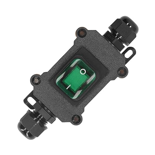 Spacnana Inline -Kippschalter, 4 Pin 2 Positionskabelschalter für Hochleistungsgeräte Im Freien mit Schraubenschützer -Schutzkissen (GREEN) von Spacnana